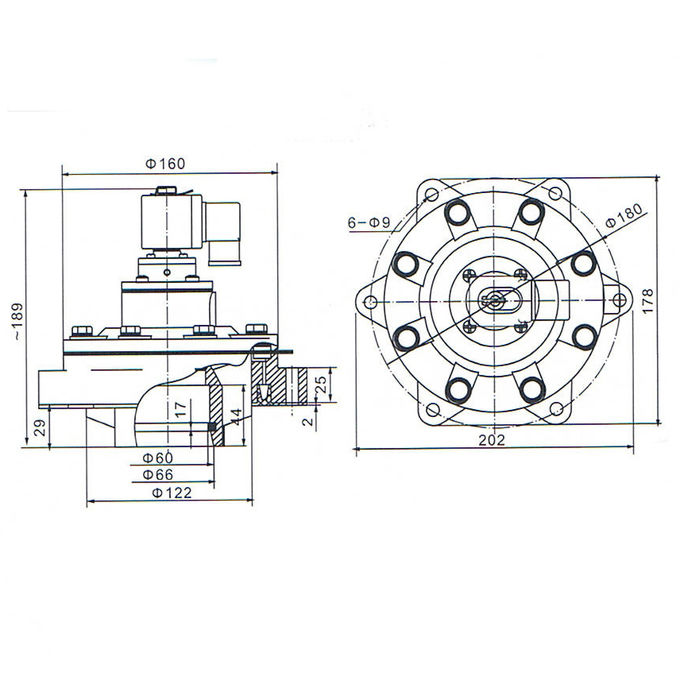 DMF-Y-50S pulse valve dimension